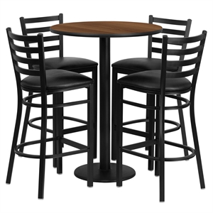 Flash Furniture Jamie 30&quot RD Laminate Table & 4 Metal Barstools