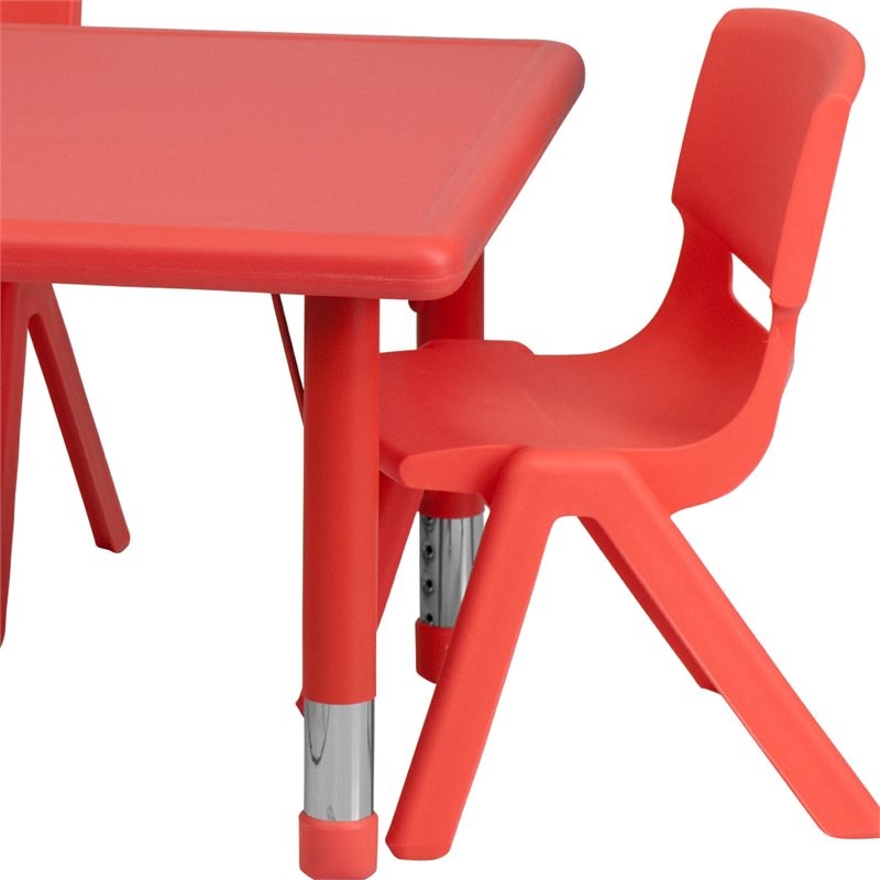 Flash Furniture 5 Piece Rectangular Activity Table Set in Red