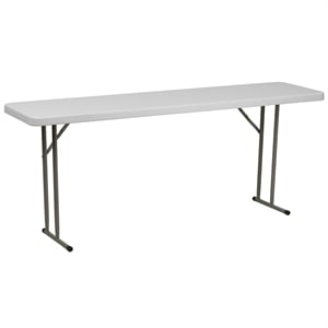 Flash Furniture Waterproof Plastic/Metal Folding Training Table in Granite White