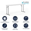 Flash Furniture Waterproof Plastic/Metal Folding Training Table in Granite White
