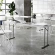 Flash Furniture Waterproof Plastic/Metal Folding Training Table in Granite White