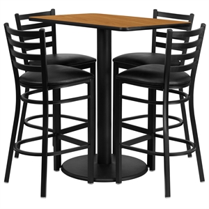 Flash Furniture Jamie 24&quot x 42&quot Laminate Table w/4 Metal Barstools