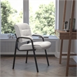 Flash Furniture Leather Guest Chair in White with Black Frame Finish