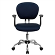 Flash Furniture Mid-Back Mesh Office Swivel Chair with Arms in Navy