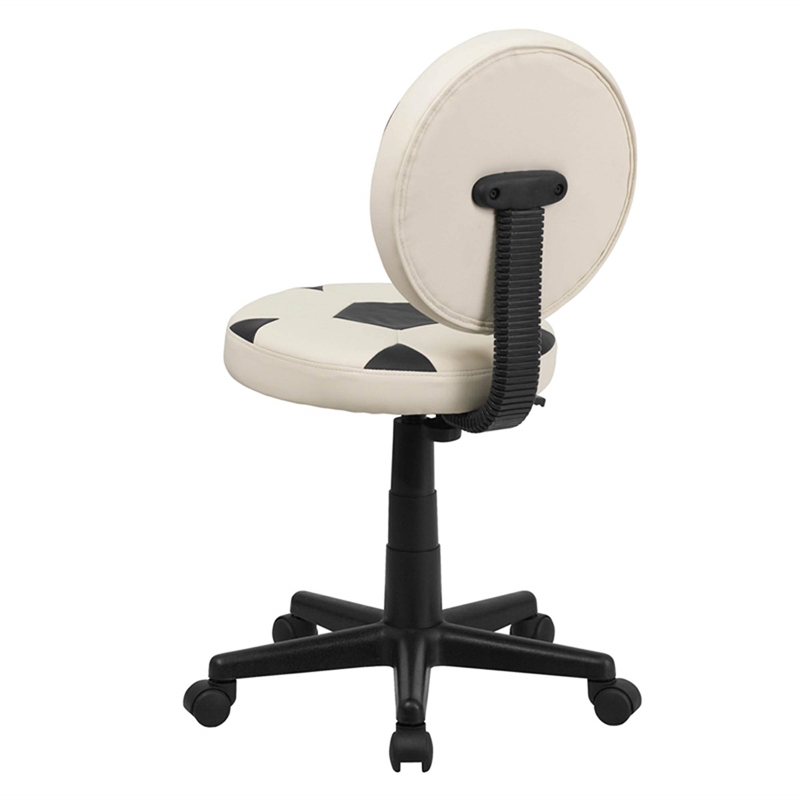 Flash Furniture Soccer Office Swivel Chair in Black and White