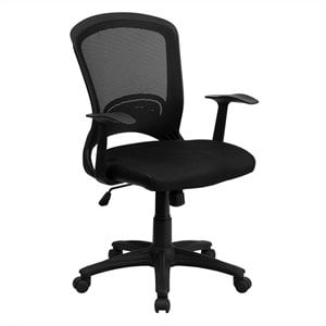 flash furniture mid-back mesh office chair with padded mesh seat in black