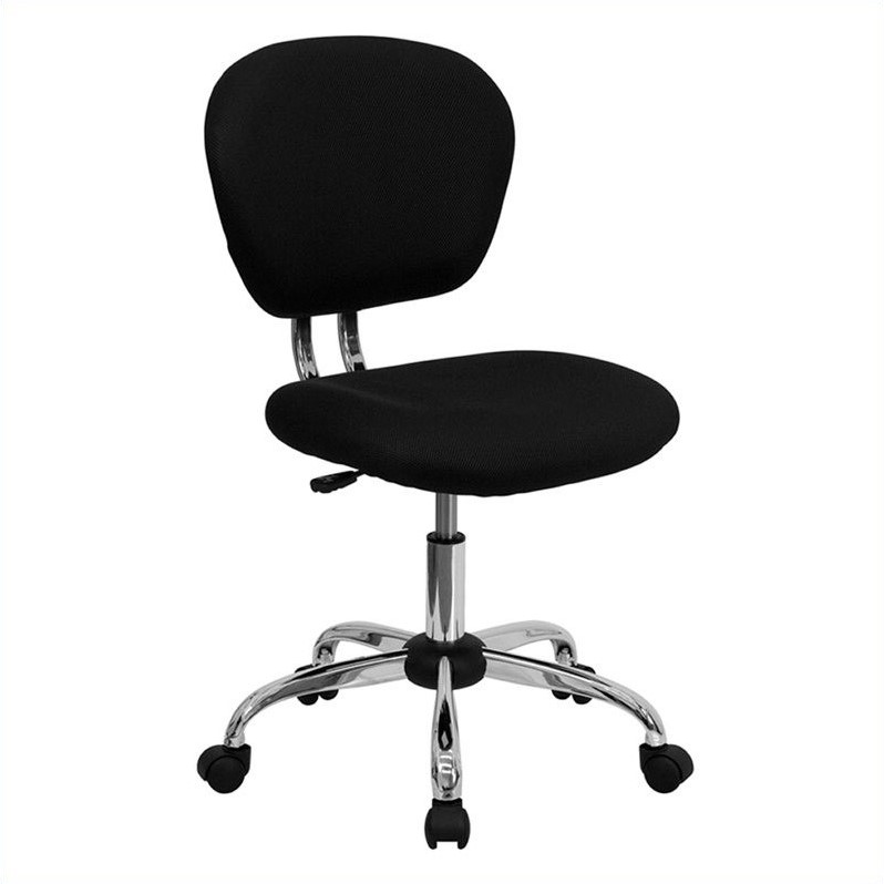 Flash Furniture Mid-Back Mesh Office Swivel Chair in Black and Chrome