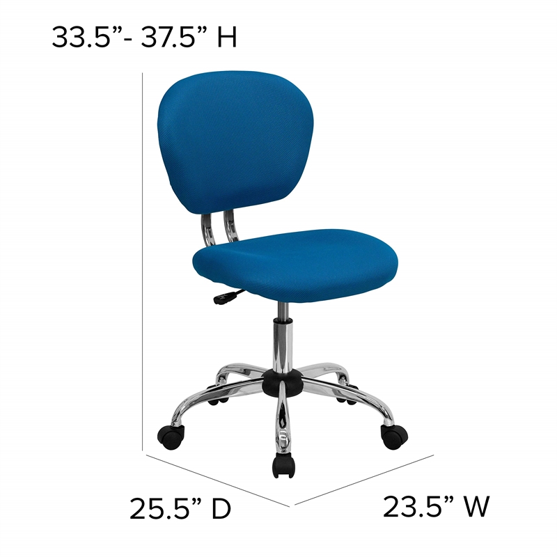 Flash Furniture Mid-Back Mesh Office Swivel Chair in Turquoise