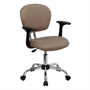flash furniture contemporary mid back fabric upholstered office swivel chair with arms