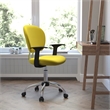 Flash Furniture Mid-Back Mesh Office Swivel Chair with Arms in Yellow