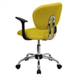 Flash Furniture Mid-Back Mesh Office Swivel Chair with Arms in Yellow