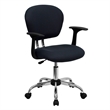 Flash Furniture Mid-Back Mesh Office Swivel Chair with Arms in Gray