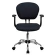 Flash Furniture Mid-Back Mesh Office Swivel Chair with Arms in Gray