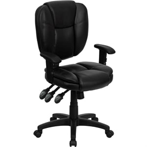 Flash Furniture Mid Back Ergonomic Task Office Chair with Arms in Black