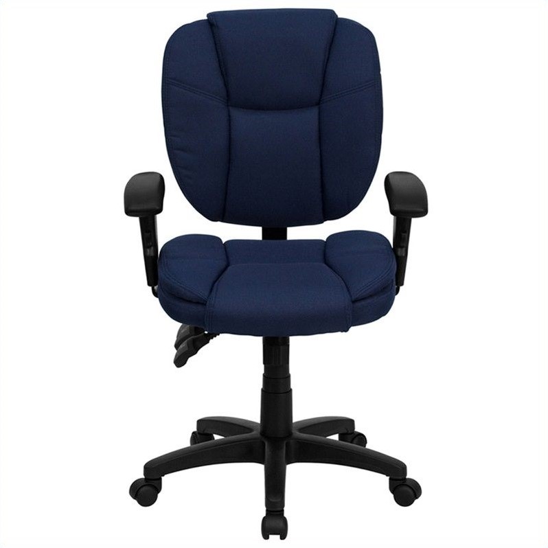 Mid Back Ergonomic Task Office Chair with Arms in Navy Blue GO930FNVYARMSGG