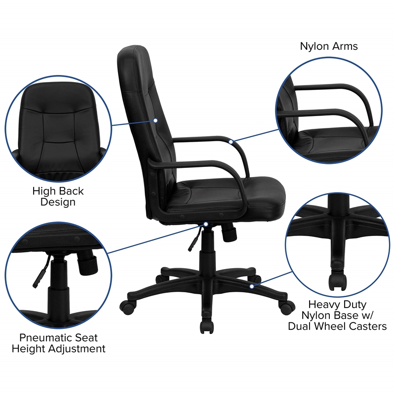 Flash Furniture High Back Glove Vinyl Executive Office Chair in Black