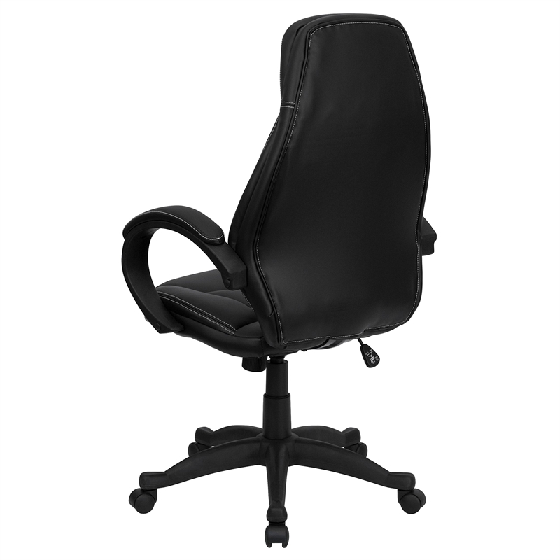 Flash Furniture High Back Contemporary Office Chair in Black Leather