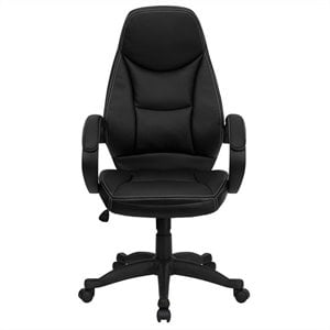 Flash Furniture High Back Contemporary Office Chair in Black Leather