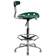 Flash Furniture Vibrant Drafting Chair Seat in Green and Chrome
