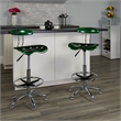 Flash Furniture Vibrant Drafting Chair Seat in Green and Chrome