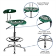 Flash Furniture Vibrant Drafting Chair Seat in Green and Chrome