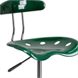 Flash Furniture Vibrant Drafting Chair Seat in Green and Chrome