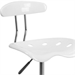 Flash Furniture Vibrant Drafting Chair Seat in White and Chrome