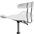 Flash Furniture Vibrant Drafting Chair Seat in White and Chrome