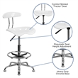 Flash Furniture Vibrant Drafting Chair Seat in White and Chrome
