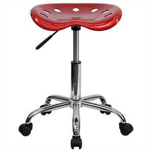 flash furniture contemporary adjustable vibrant tractor seat office stool with chrome base
