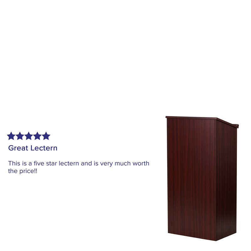 Flash Furniture Stand-up Lectern in Mahogany