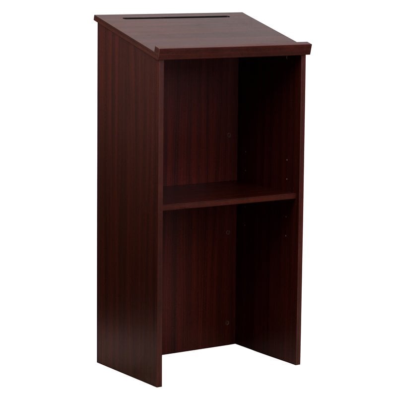 Flash Furniture Stand-up Lectern in Mahogany