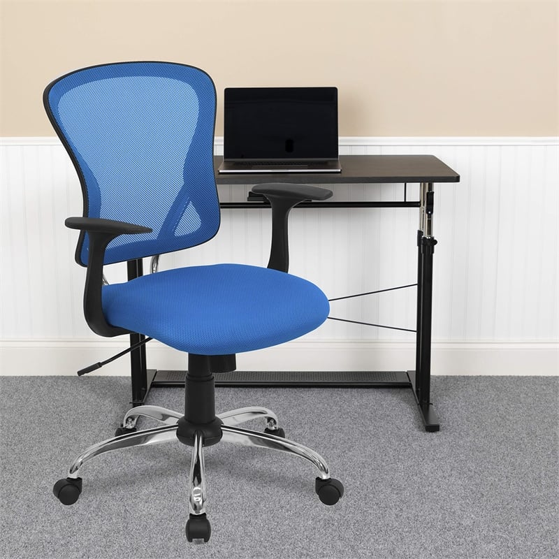 Flash Furniture Mid Back Mesh Office Chair in Blue