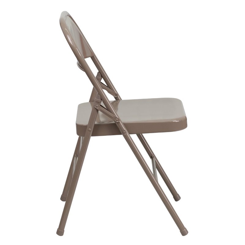Flash Furniture Hercules Metal Folding Chair in Beige