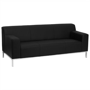 flash furniture hercules definity series contemporary sofa in black