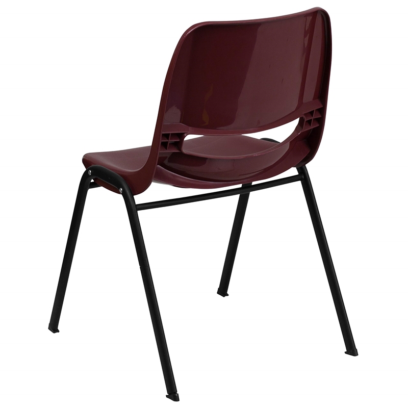 Flash Furniture Hercules Ergonomic Shell Back Stacking Chair in Burgundy