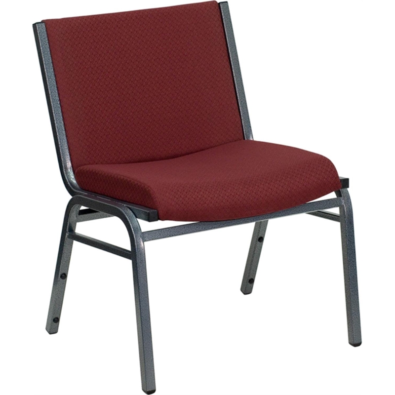 Flash Furniture Hercules Extra Wide Stacking Chair in Burgundy