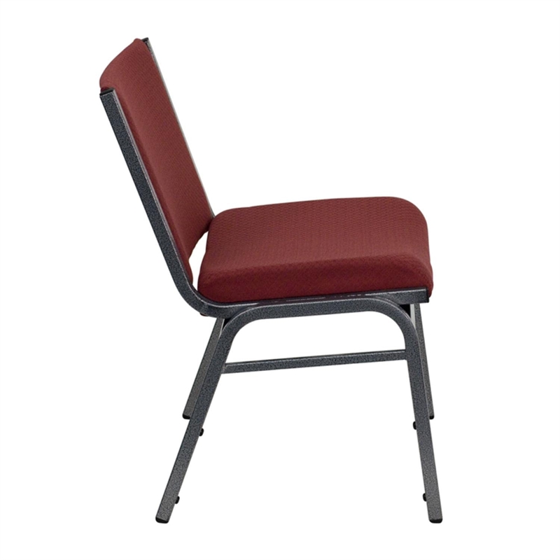 Flash Furniture Hercules Extra Wide Stacking Chair in Burgundy