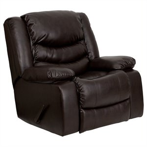 flash furniture rocker recliner in plush brown