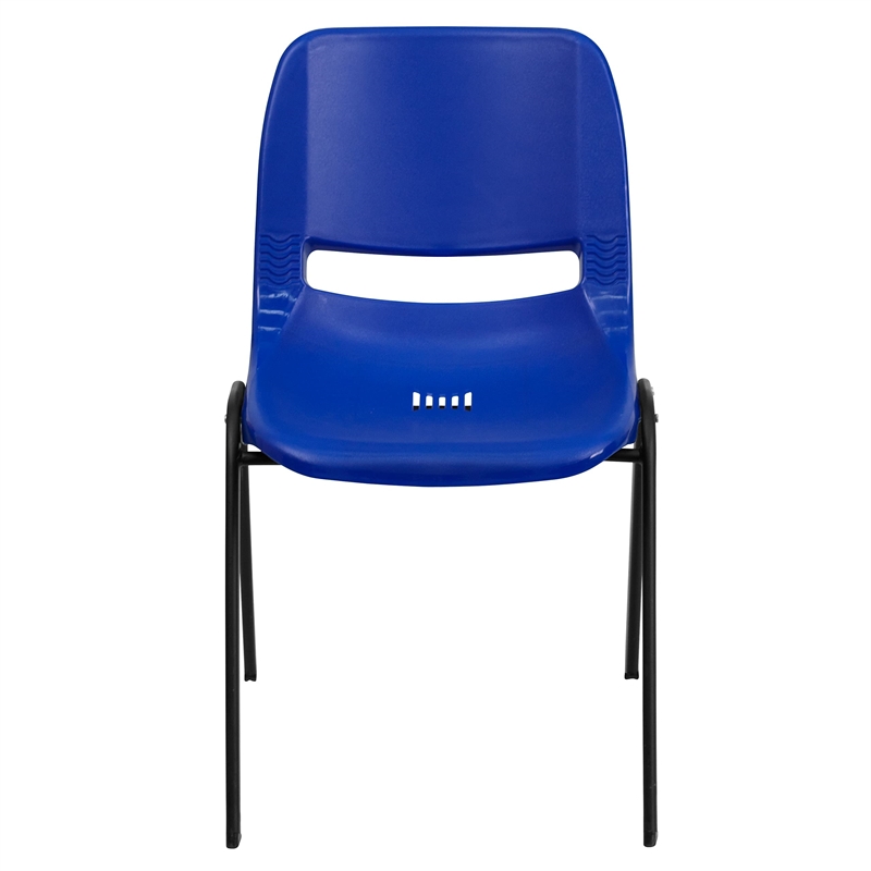Flash Furniture Hercules Ergonomic Shell Back Stacking Chair in Blue