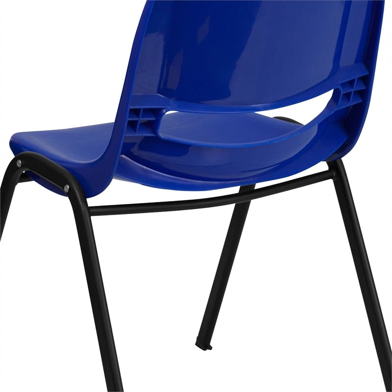 Flash Furniture Hercules Ergonomic Shell Back Stacking Chair in Blue