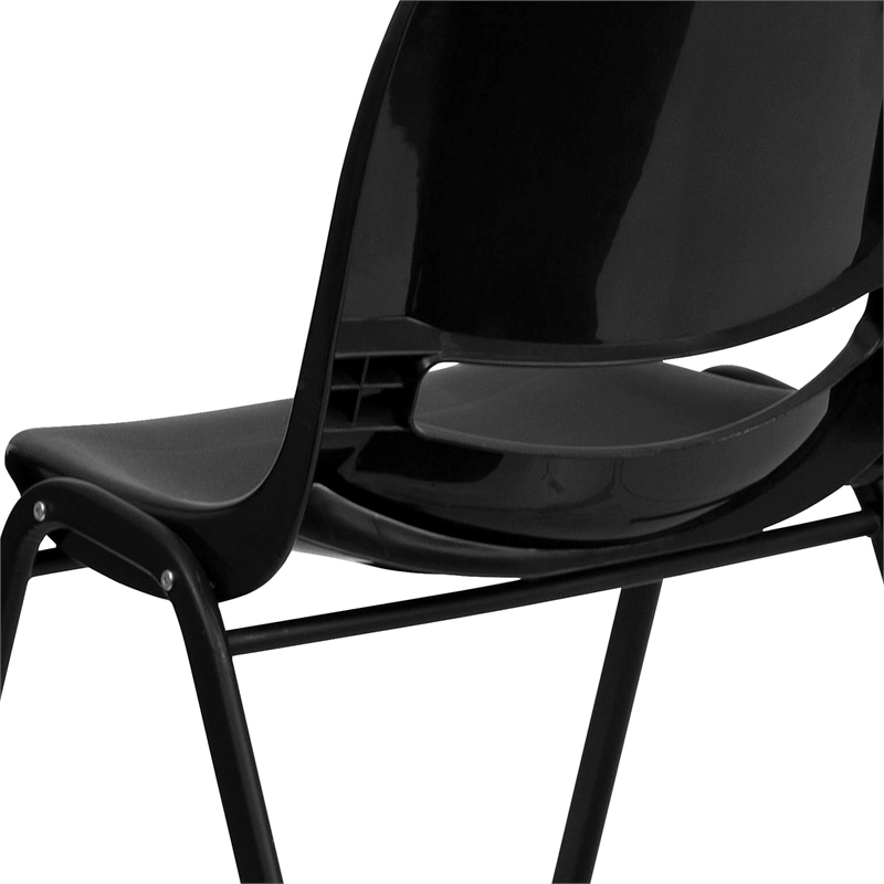 Flash Furniture Hercules Ergonomic Shell Back Stacking Chair in Black