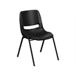 Flash Furniture Hercules Ergonomic Shell Back Stacking Chair in Black