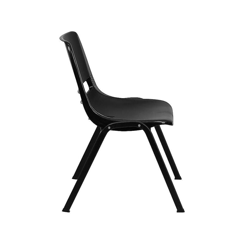 Flash Furniture Hercules Ergonomic Shell Back Stacking Chair in Black