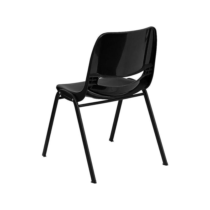 Flash Furniture Hercules Ergonomic Shell Back Stacking Chair in Black