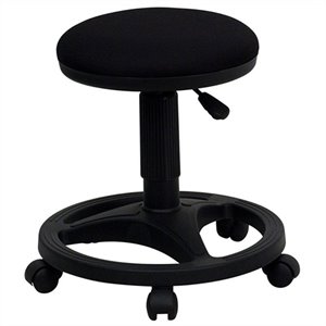 flash furniture ergonomic stool with foot ring in black