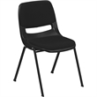 Flash Furniture Hercules Ergonomic Shell Stacking Chair in Black