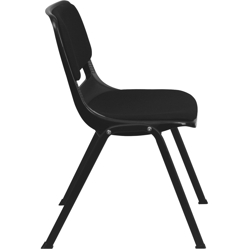 Flash Furniture Hercules Ergonomic Shell Stacking Chair in Black