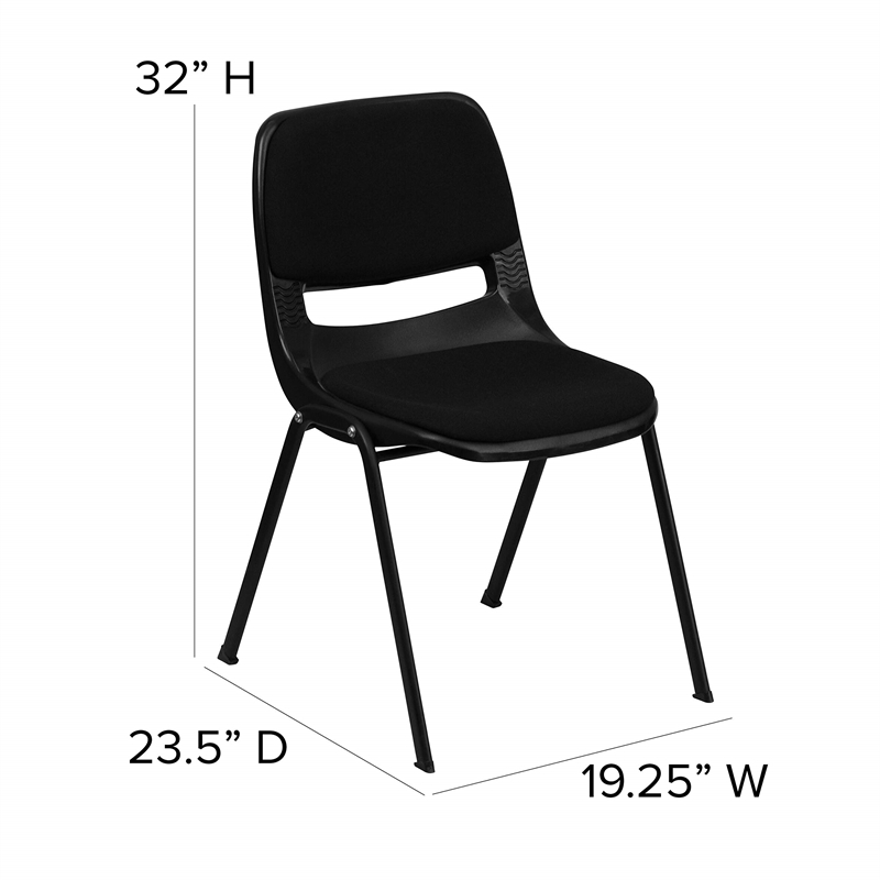 Flash Furniture Hercules Ergonomic Shell Stacking Chair in Black