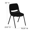 Flash Furniture Hercules Ergonomic Shell Stacking Chair in Black